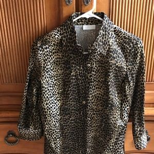 New York & Co Leopard print blouse. Worn once.